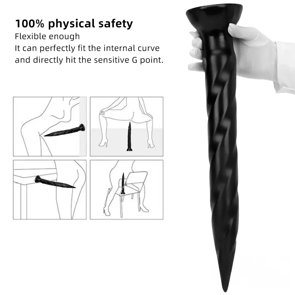 11.41in 14.56in 17.71in Super Large Long Thick Sharp Butt Plug Dildo