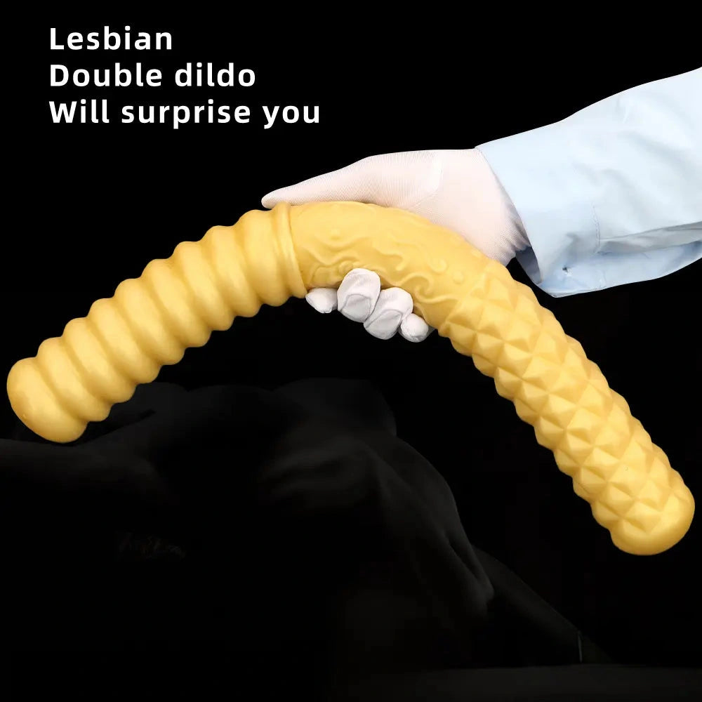 11.41in 15in 18.11in Liquid Large Soft Long Silicone Dual Ended Dildo