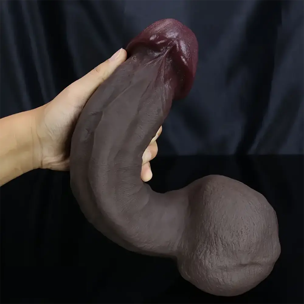 11.41in Ebony Silicone Dildo Big Soft Skin Feeling Female Sex Toy