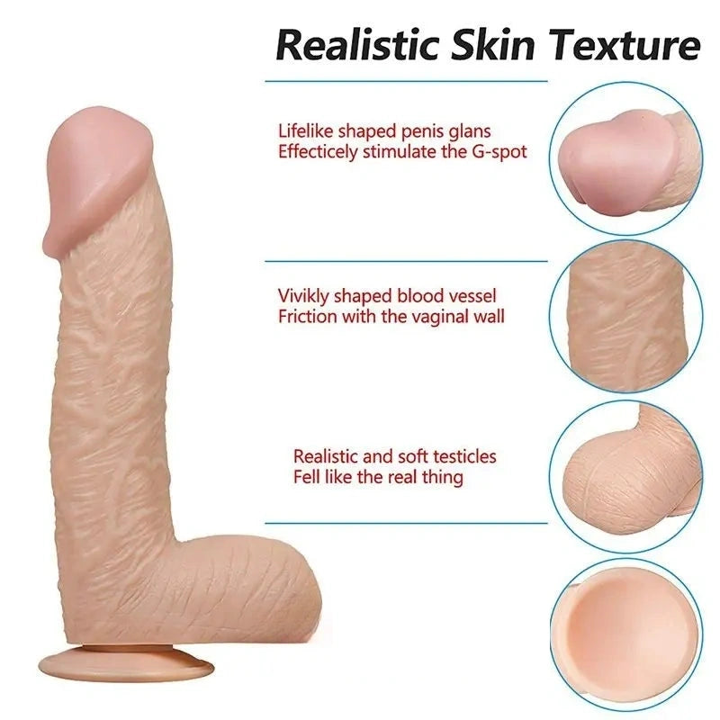 11.41in PVC Big Dildo 11.41″ Real Flexible Dildo With Suction Cup