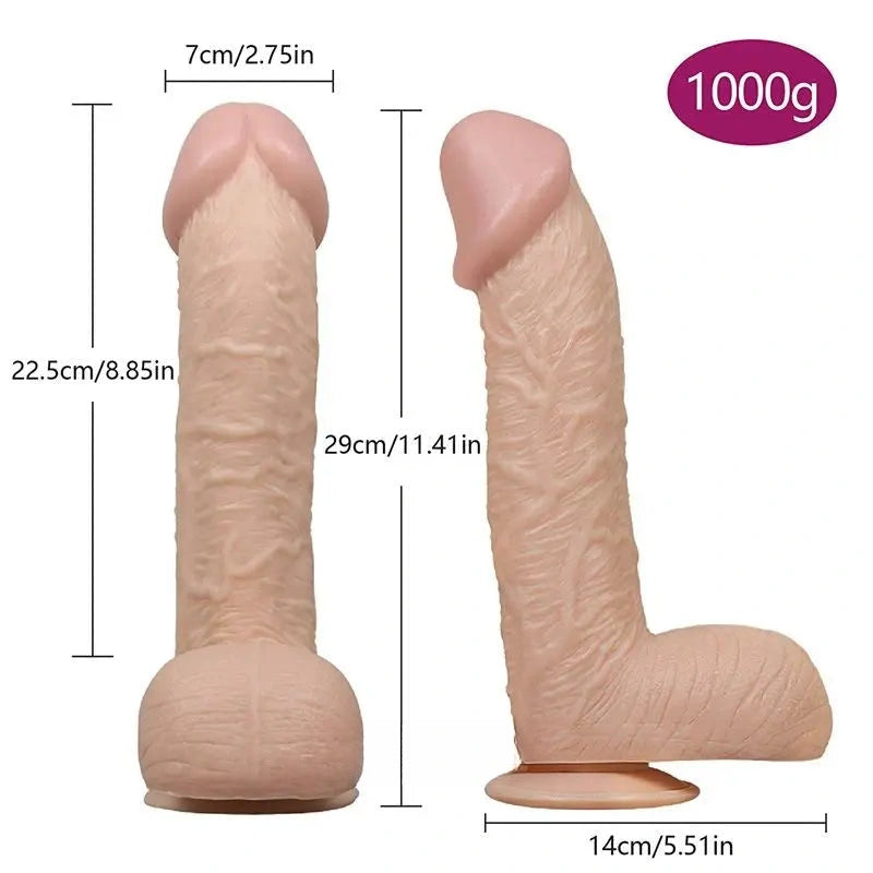 11.41in PVC Big Dildo 11.41″ Real Flexible Dildo With Suction Cup