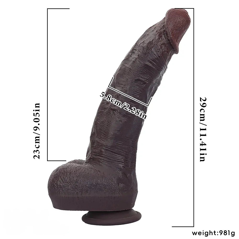 11.41in Real Feeling Dual Density Silicone Big Dildo Anal Stimulation Masturbator