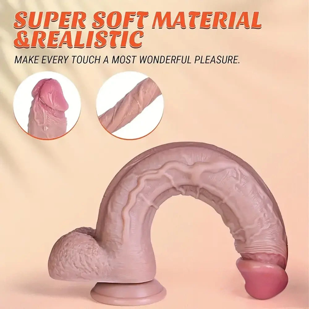 11.42in Realistic Large Silicone Soft Skin Feel Dildo Personal Massager