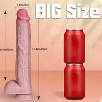 11.42in Realistic Large Silicone Soft Skin Feel Dildo Personal Massager