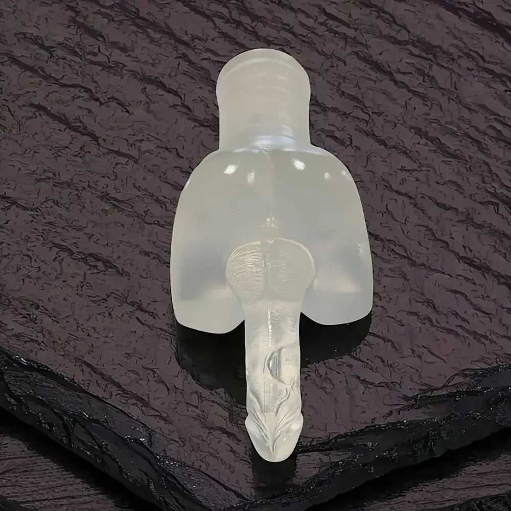 11.42in TPE Transparent Large Size Homosexual Pocket Pussy Dildo