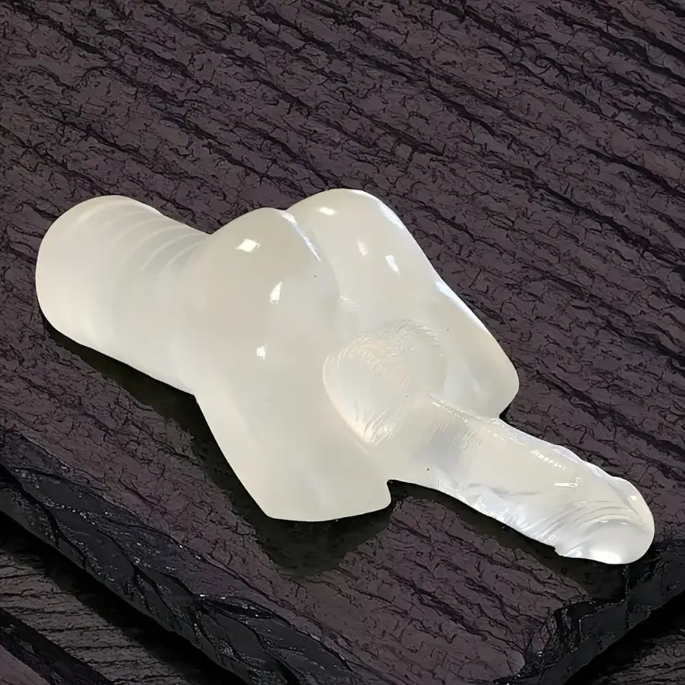 11.42in TPE Transparent Large Size Homosexual Pocket Pussy Dildo