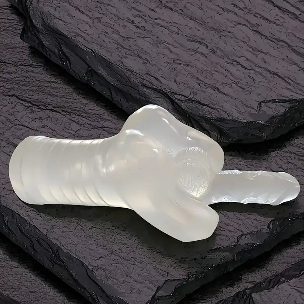 11.42in TPE Transparent Large Size Homosexual Pocket Pussy Dildo
