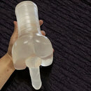 11.42in TPE Transparent Large Size Homosexual Pocket Pussy Dildo