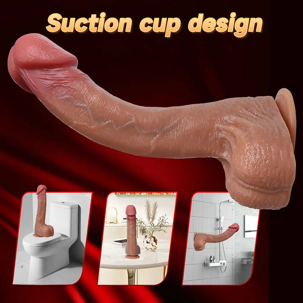 11.46in Giant Soft Real Silicone Penis Anal Dildo Adult Sex Toy Games