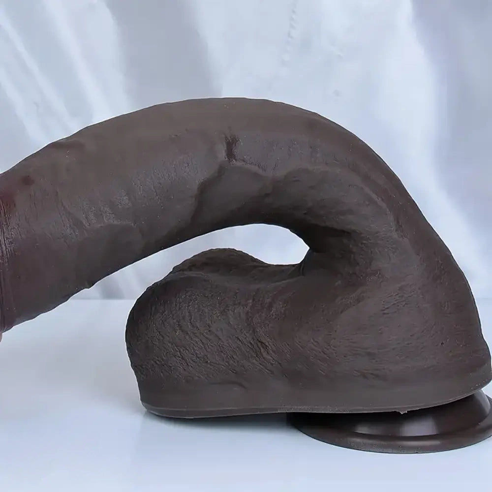 11.4in 12.6in Huge Ebony Silicone Dildo Realistic Thick Cock Lifelike Skin