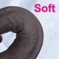 11.4in 12.6in Huge Ebony Silicone Dildo Realistic Thick Cock Lifelike Skin
