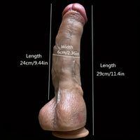 11.4in Real Feeling Big Silicone Soft Dildo Insertable Lifelike Sex Toy