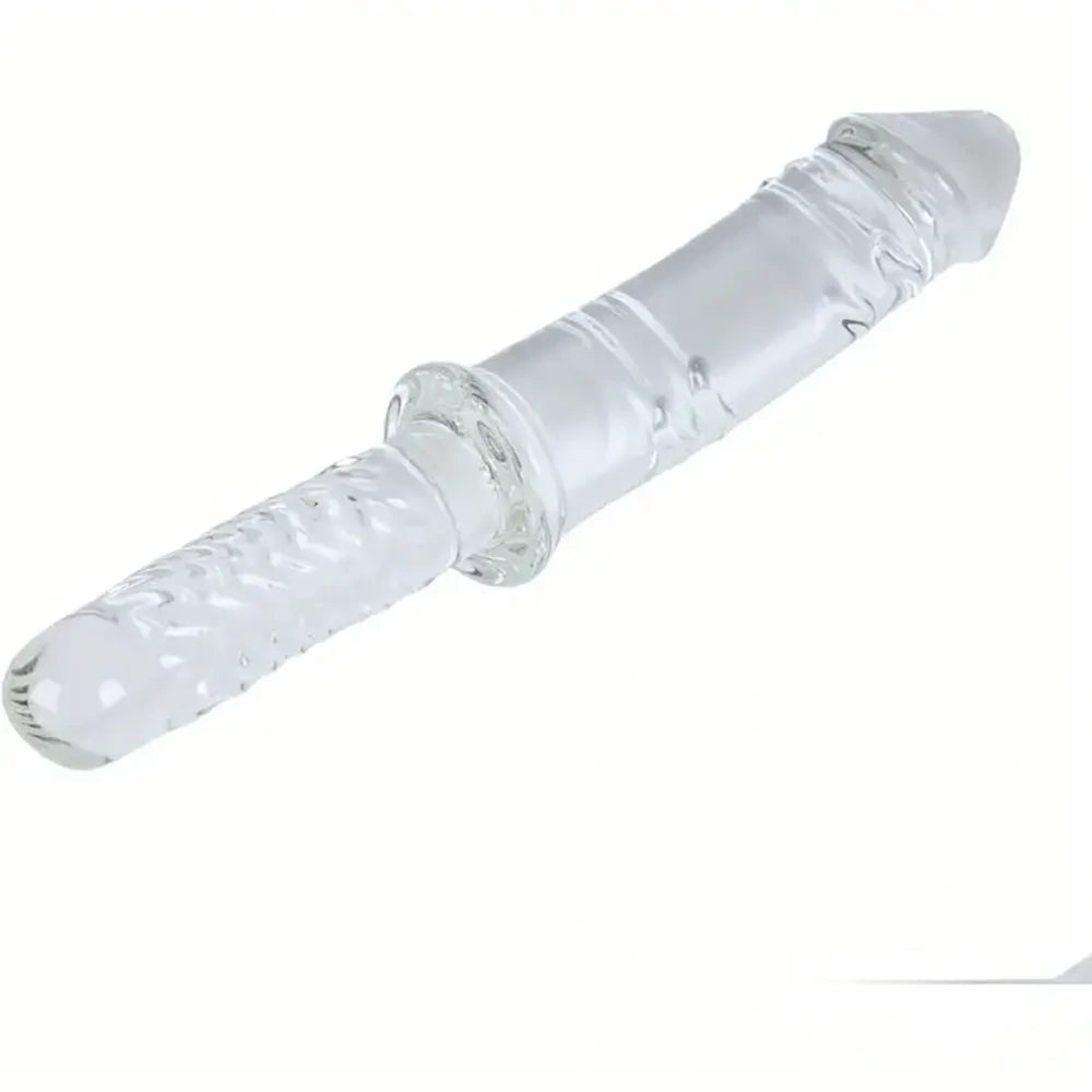 11.4in Realistic Clear Glass Crystal Dildo For Hands-Free G Spot Play