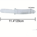 11.4in Realistic Clear Glass Crystal Dildo For Hands-Free G Spot Play