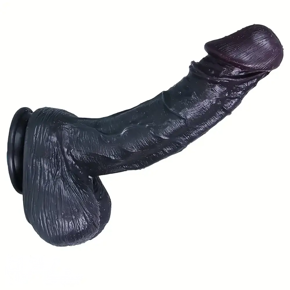11.4in Realistic Dildo Ebony Soft Silicone Ultra Lifelike Adult Sex Toy