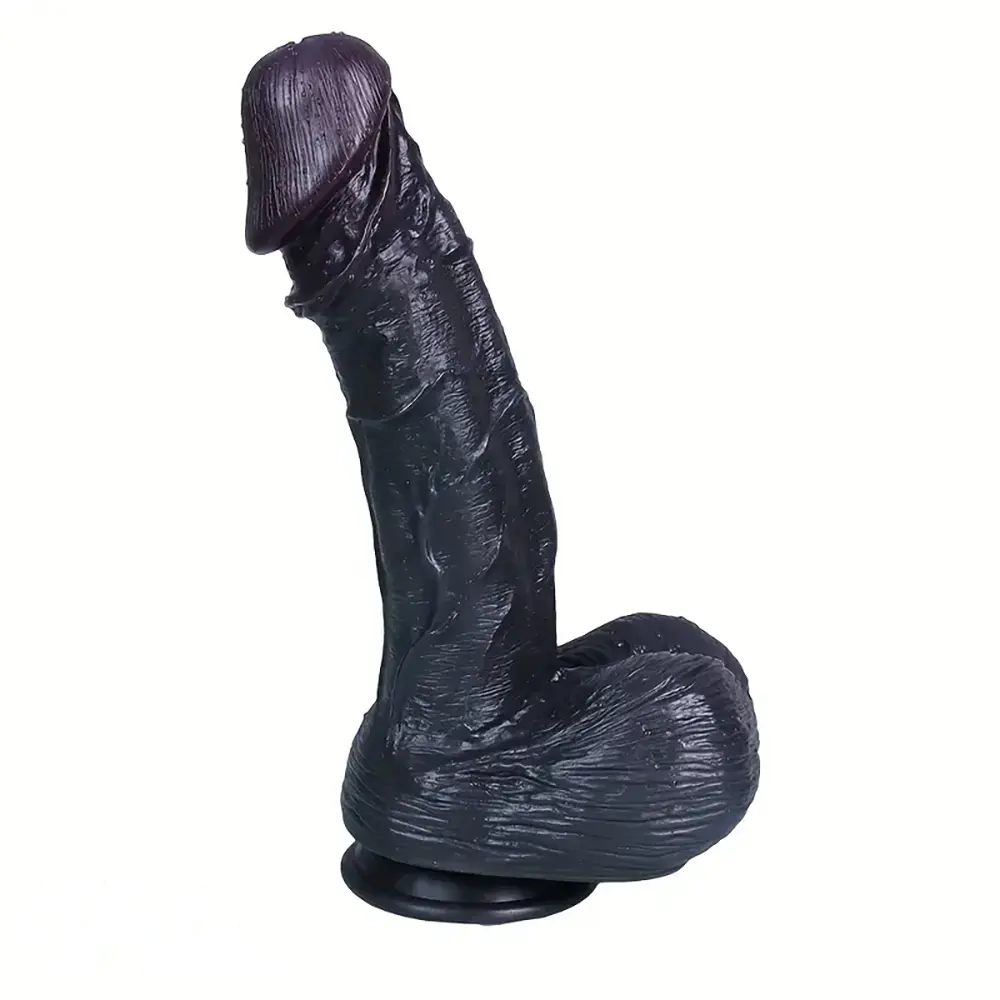 11.4in Realistic Dildo Ebony Soft Silicone Ultra Lifelike Adult Sex Toy