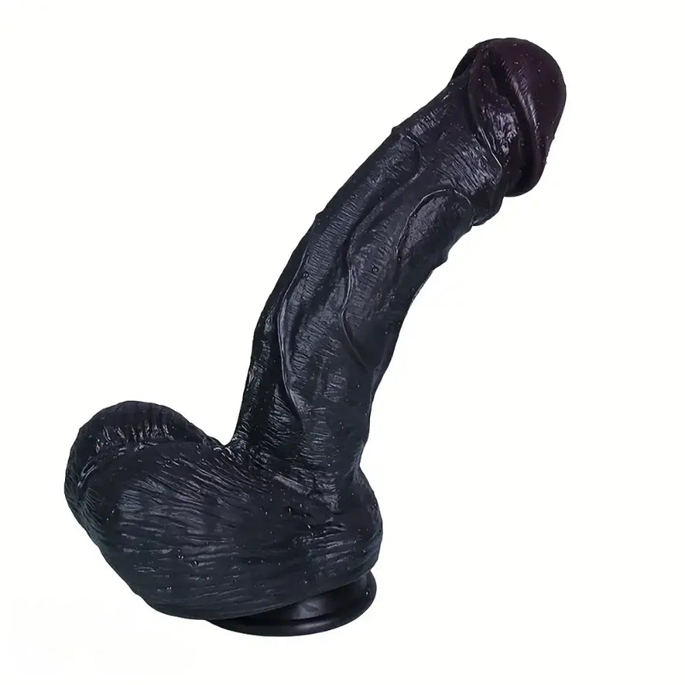 11.4in Realistic Dildo Ebony Soft Silicone Ultra Lifelike Adult Sex Toy
