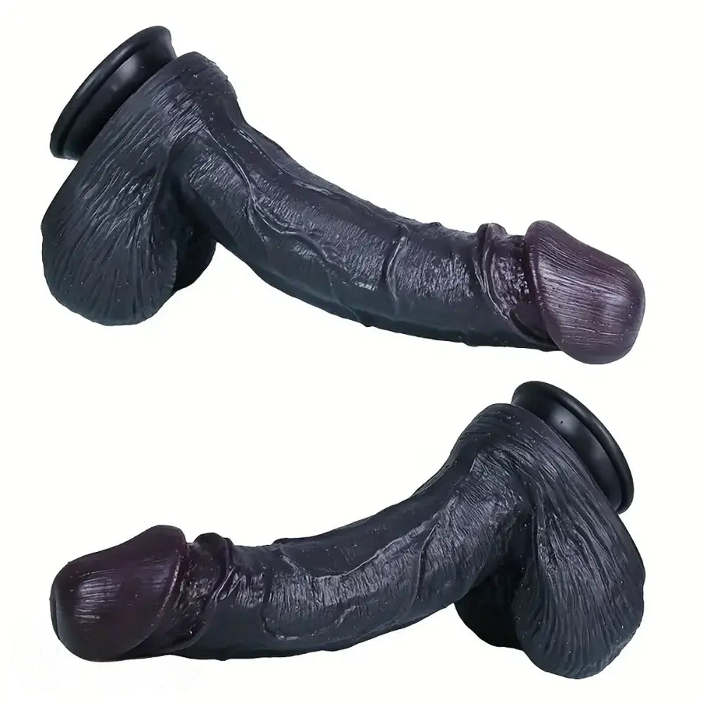 11.4in Realistic Dildo Ebony Soft Silicone Ultra Lifelike Adult Sex Toy