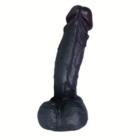 11.4in Silicone Ebony Large Soft Dildo For Women Strong Suction Cup