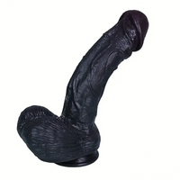 11.4in Silicone Ebony Large Soft Dildo For Women Strong Suction Cup