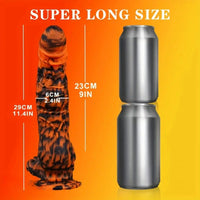 11.4in Silicone Monster Tiger Paw Shaped Massage Thick Anal Fantasy Dildo