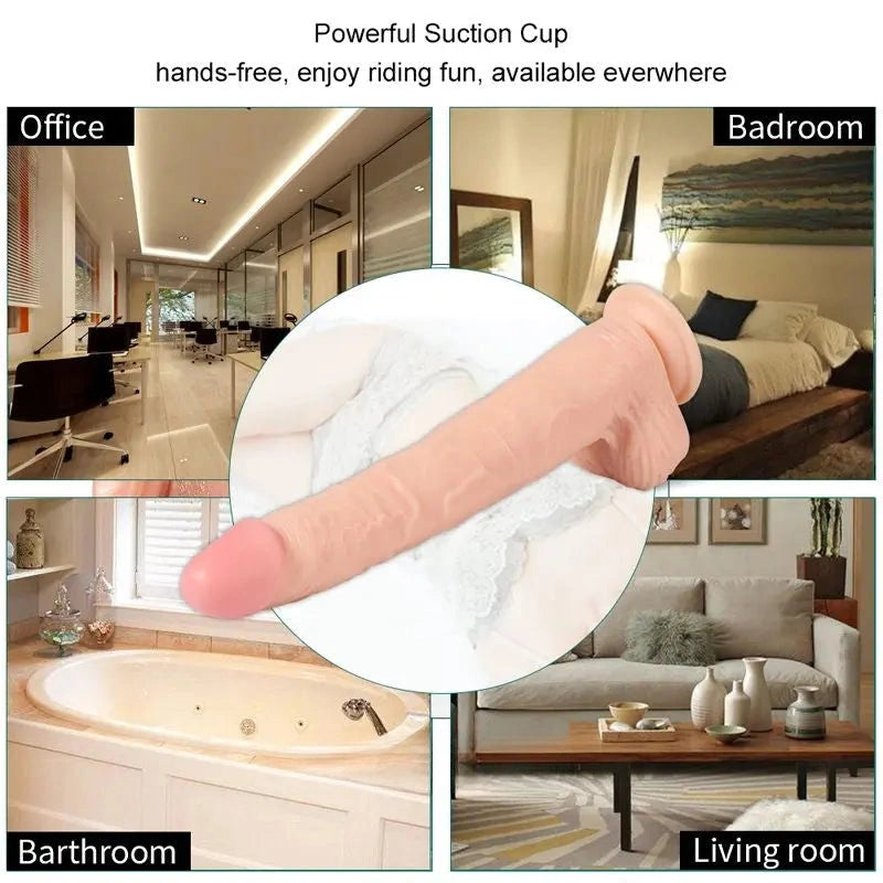 11.6″ Long Realistic Suction Dildo Flesh Body Safe Sex Toy
