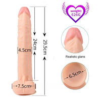 11.6″ Long Realistic Suction Dildo Flesh Body Safe Sex Toy