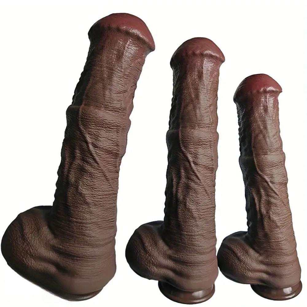 11.61in 12.99in 14.56in Huge Thick Ebony Dildo For Anal Play G-Spot Sex