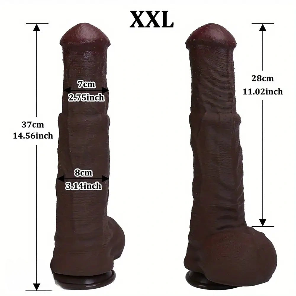 11.61in 12.99in 14.56in Huge Thick Ebony Dildo For Anal Play G-Spot Sex