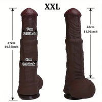 11.61in 12.99in 14.56in Huge Thick Ebony Dildo For Anal Play G-Spot Sex