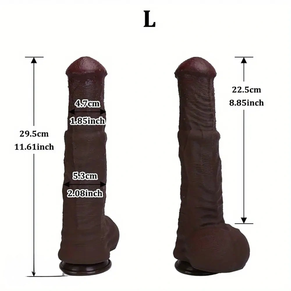 11.61in 12.99in 14.56in Huge Thick Ebony Dildo For Anal Play G-Spot Sex