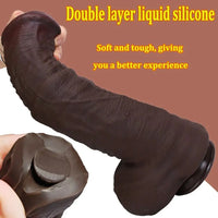 11.61in 12.99in 14.56in Huge Thick Ebony Dildo For Anal Play G-Spot Sex