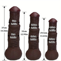 11.61in 12.99in 14.56in Huge Thick Ebony Dildo For Anal Play G-Spot Sex