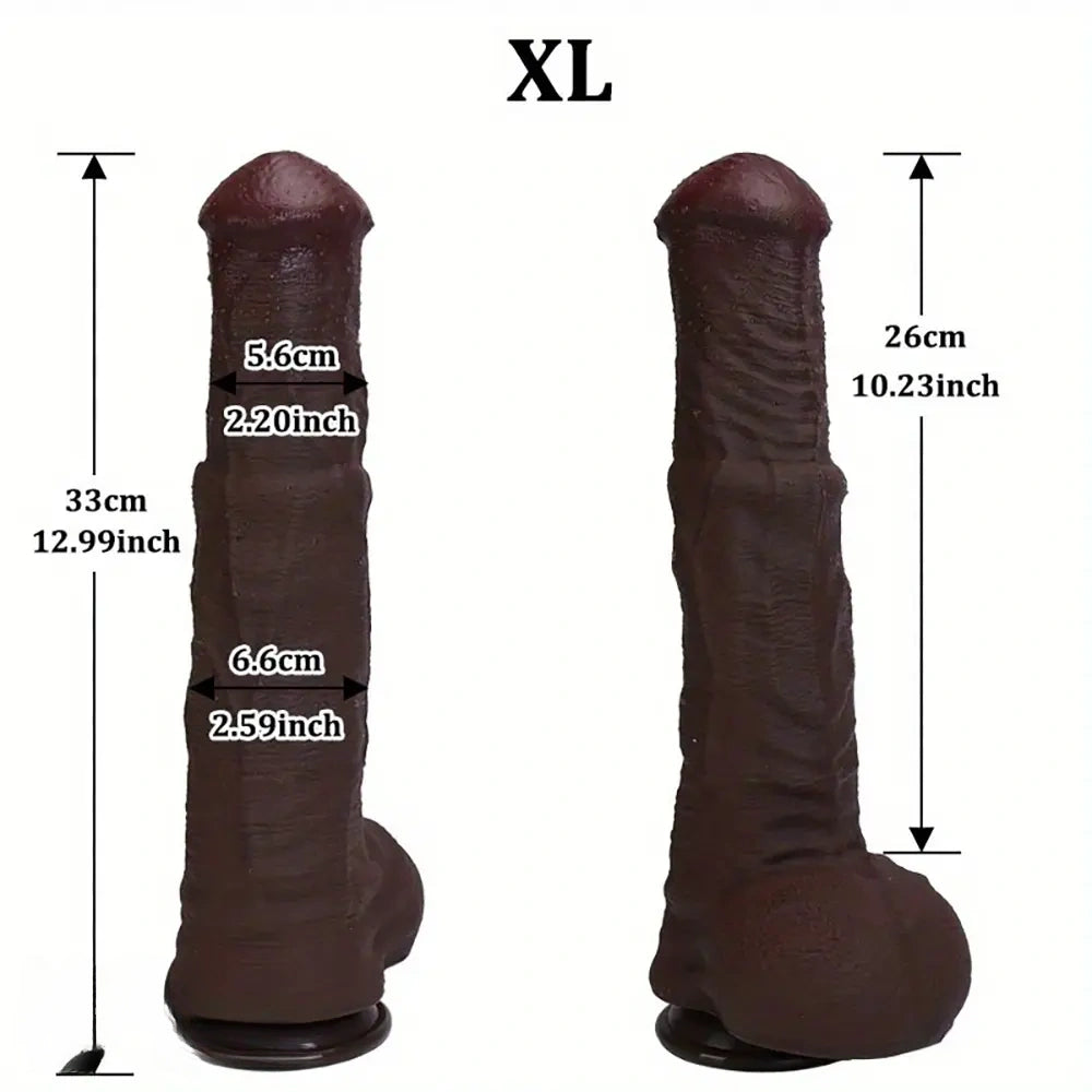 11.61in 12.99in 14.56in Huge Thick Ebony Dildo For Anal Play G-Spot Sex