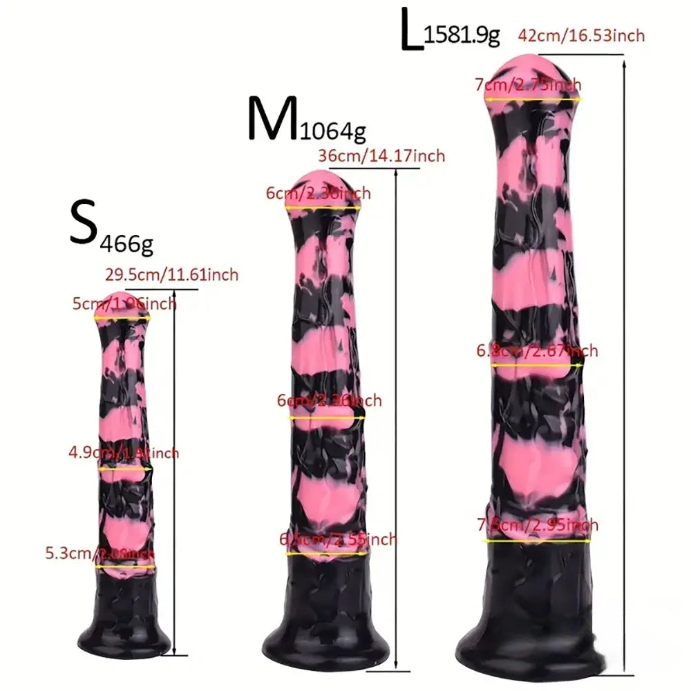 11.61in 14.17in 16.53in Big Long Realistic Animal Horse Cock Dildo