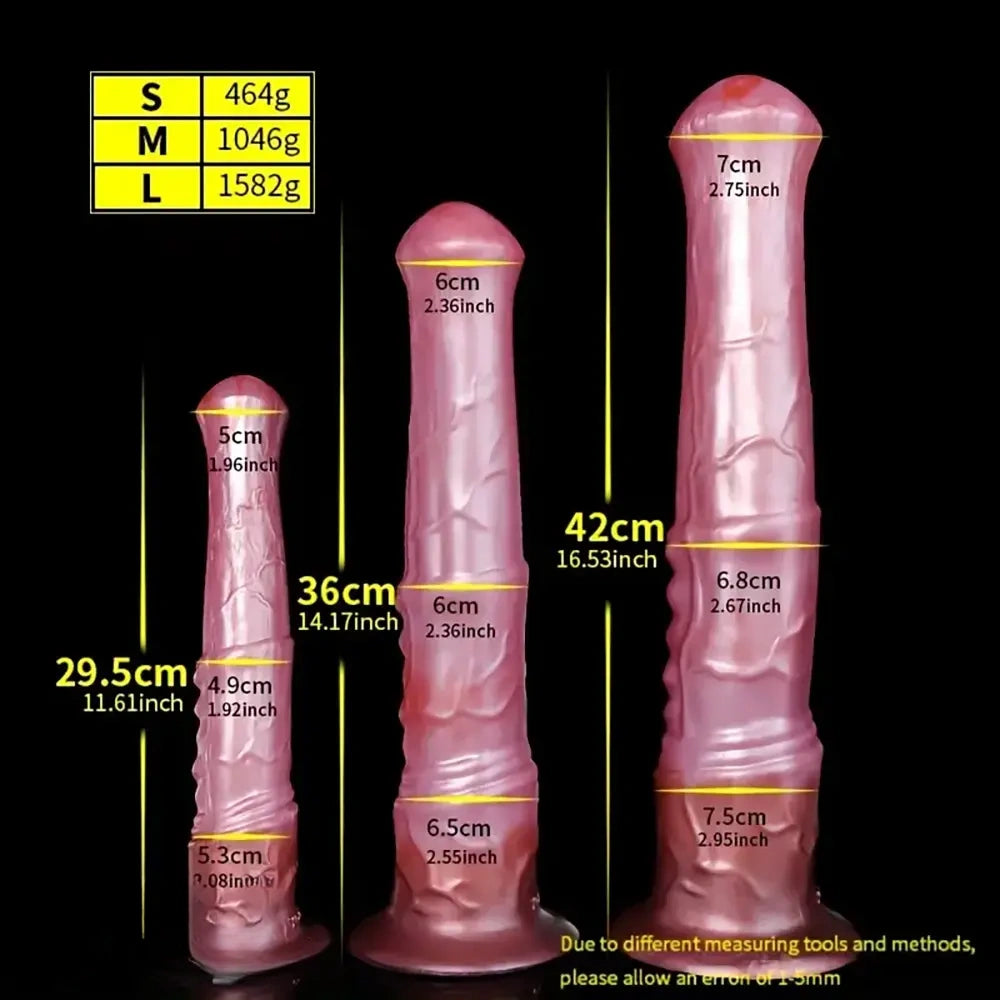 11.61in 14.17in 16.53in Huge Long Horse Penis Thick Silicone Soft Dildo
