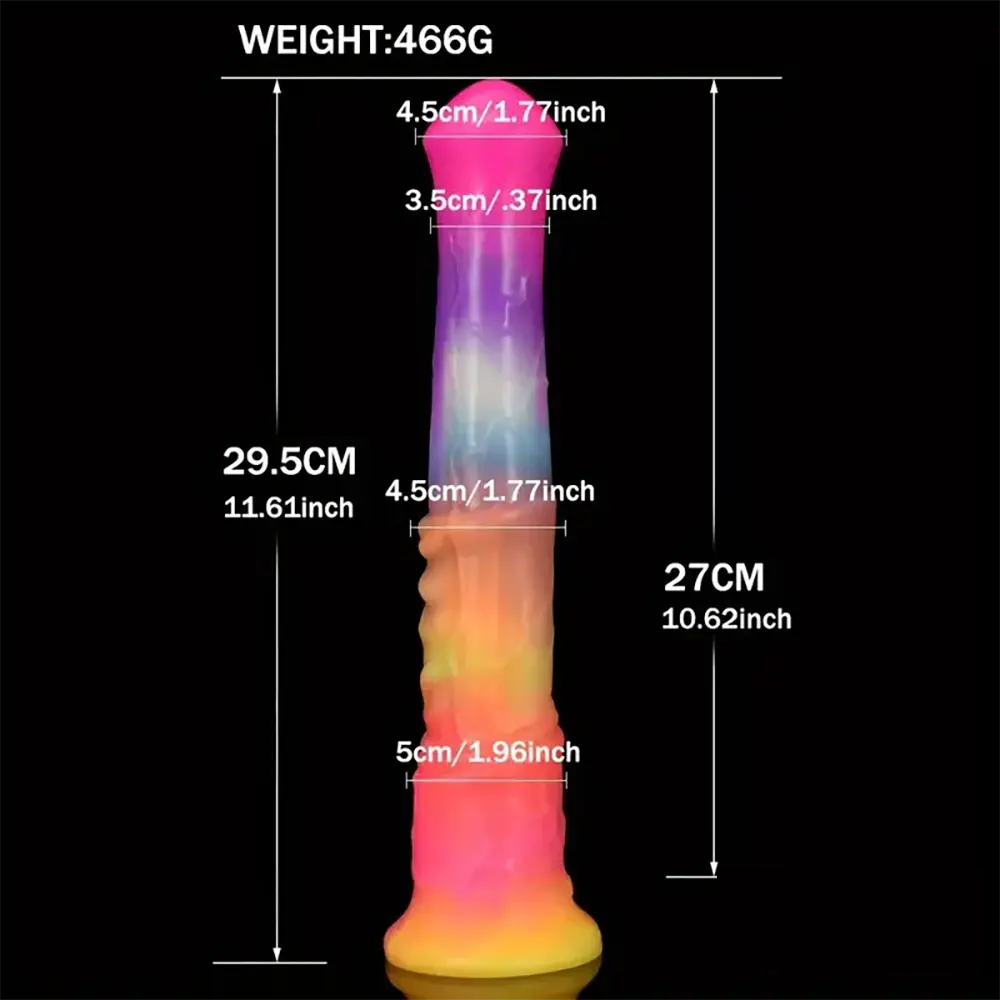11.61in Big Silicone Cock Horse Luminous Animal Dildo BDSM Sex Toy