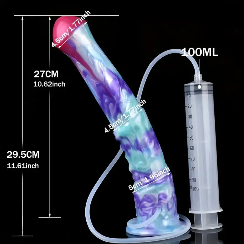 11.61in Soft Silicone Animal Horse Ejaculating Large Dildo For Men Sex