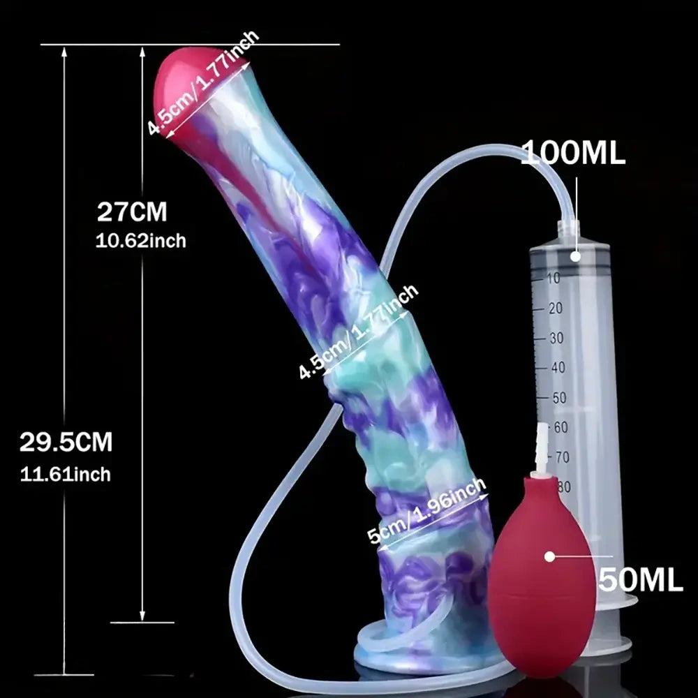11.61in Soft Silicone Animal Horse Ejaculating Large Dildo For Men Sex