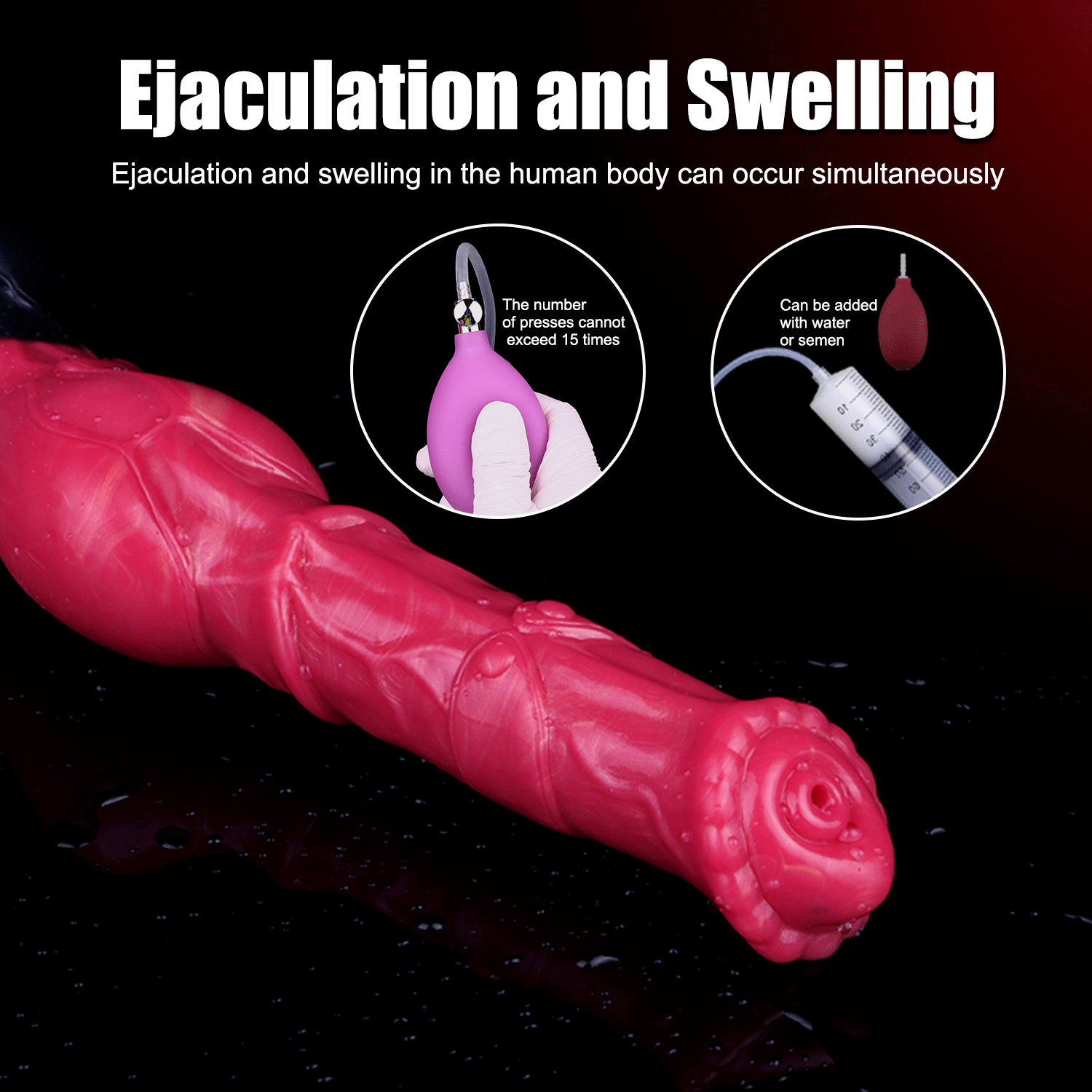 11.7in Fantasy Knotted Silicone Soft Big Ejaculating Horse Cock Odd Dildo