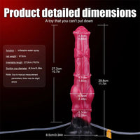 11.7in Fantasy Knotted Silicone Soft Big Ejaculating Horse Cock Odd Dildo