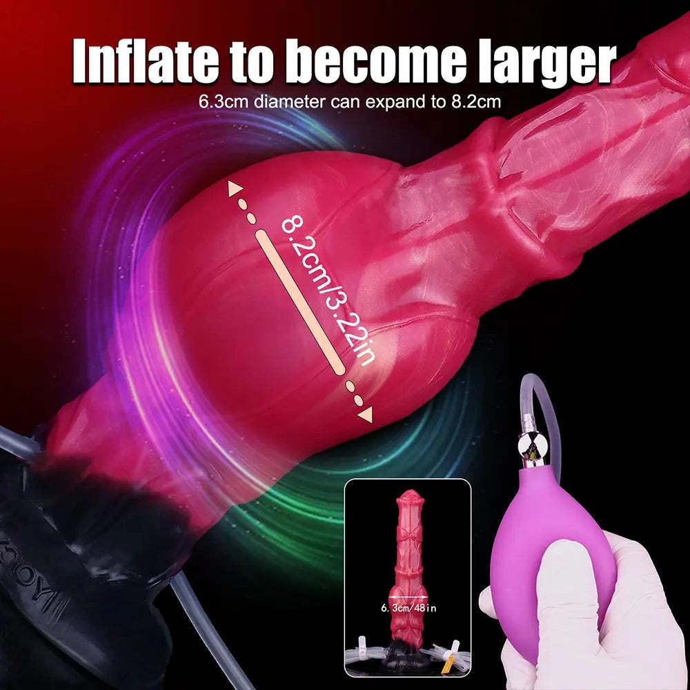 11.7in Fantasy Knotted Silicone Soft Big Ejaculating Horse Cock Odd Dildo