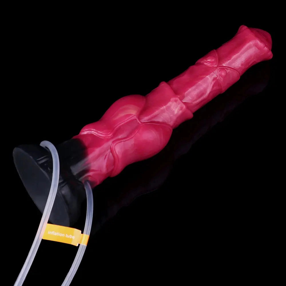 11.7in Fantasy Knotted Silicone Soft Big Ejaculating Horse Cock Odd Dildo