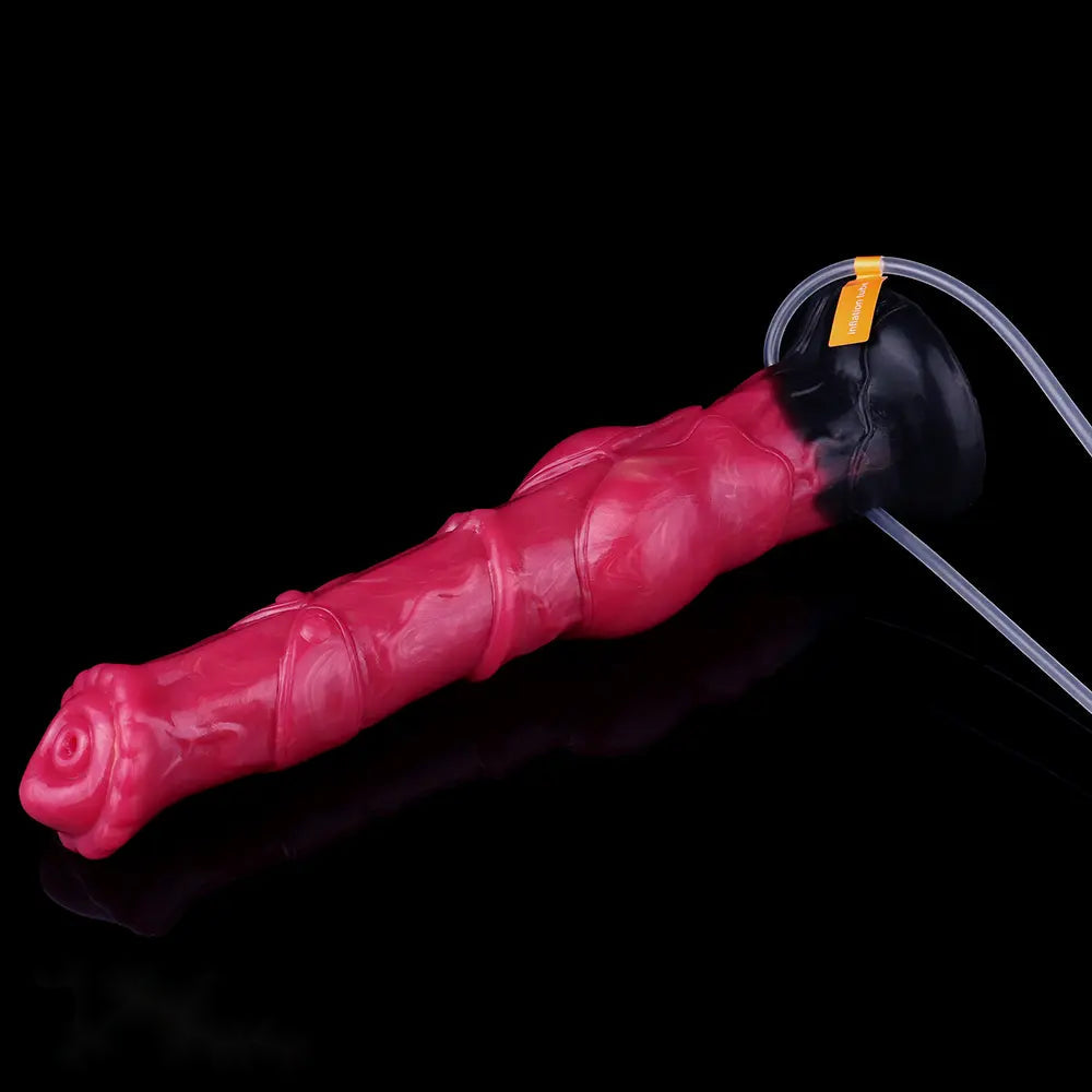 11.7in Fantasy Knotted Silicone Soft Big Ejaculating Horse Cock Odd Dildo
