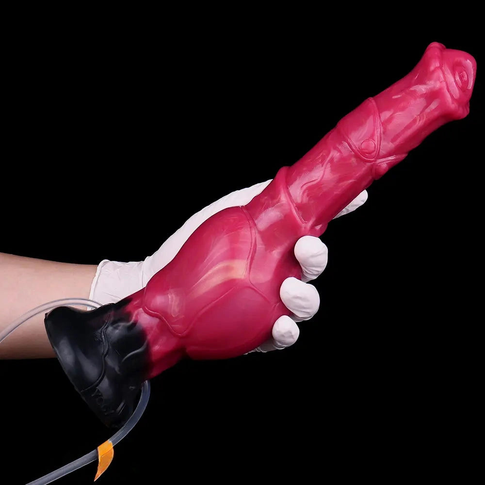 11.7in Fantasy Knotted Silicone Soft Big Ejaculating Horse Cock Odd Dildo