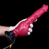 11.7in Fantasy Knotted Silicone Soft Big Ejaculating Horse Cock Odd Dildo