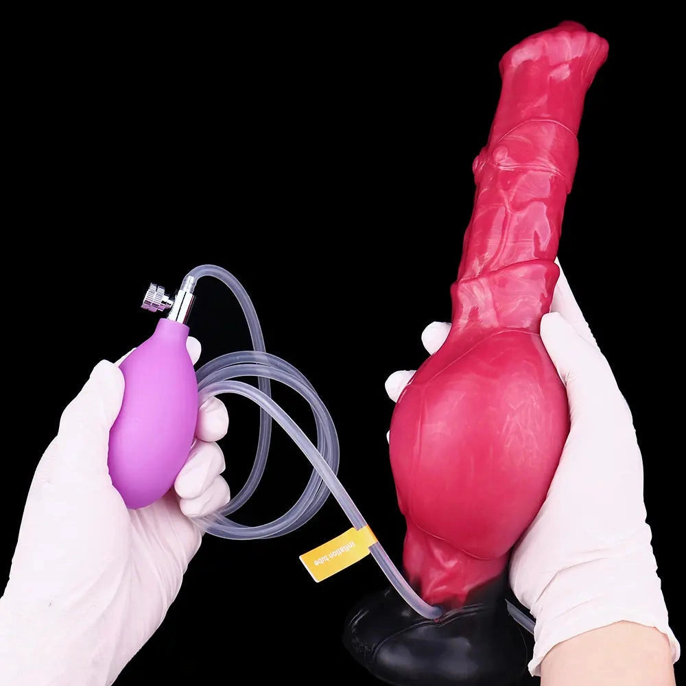 11.7in Fantasy Knotted Silicone Soft Big Ejaculating Horse Cock Odd Dildo