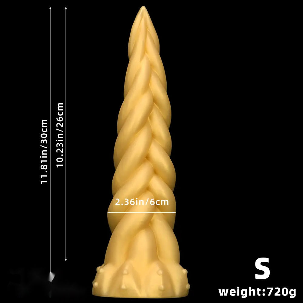 11.81in 13.77in 16.14in Extra Large Long Liquid Silicone Twist Soft Odd Dildo