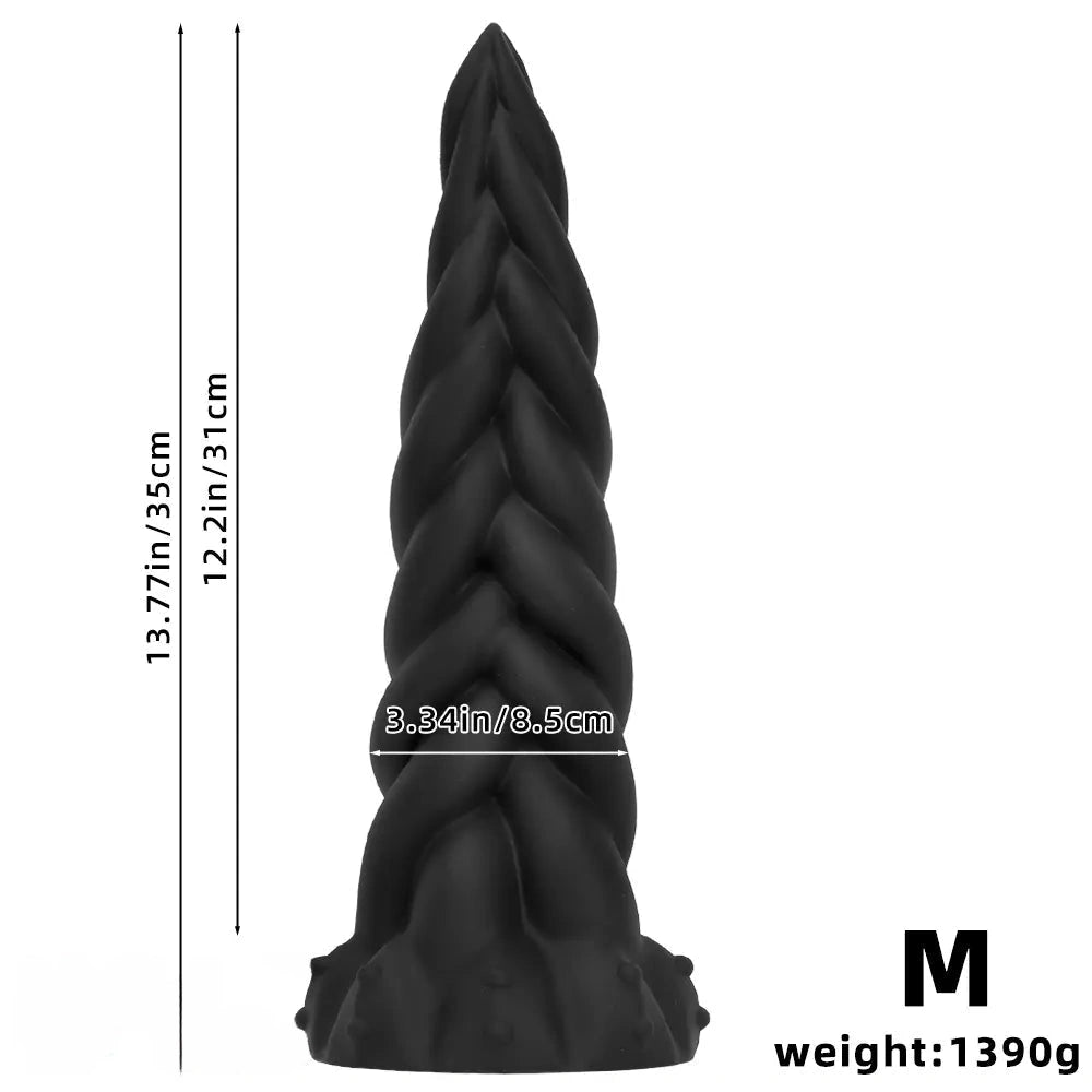 11.81in 13.77in 16.14in Extra Large Long Liquid Silicone Twist Soft Odd Dildo
