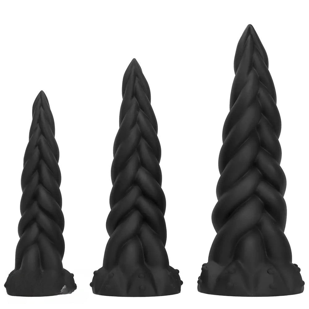 11.81in 13.77in 16.14in Extra Large Long Liquid Silicone Twist Soft Odd Dildo